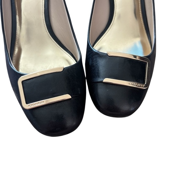 Coach Heeled Shoes Women’s Size 7.5 Isla Black Leather Slip On - Picture 4 of 9